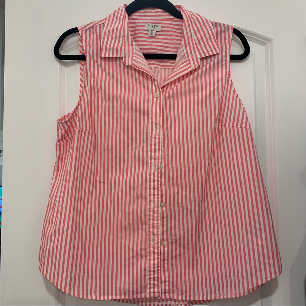 J. Crew Factory sleeveless button-up shirt in signature fit